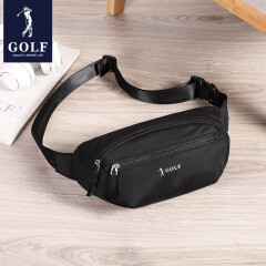 高尔夫（GOLF）男士腰包轻便防泼水胸包简约时尚大容量斜挎包户外休闲运动包 黑色