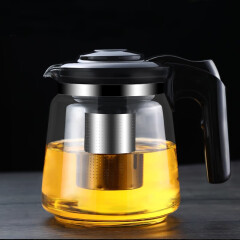 禾艾苏（heisou）玻璃茶壶大容量耐热玻璃花茶壶泡茶器不锈钢过滤冲茶器功夫茶具 1500ml茶壶