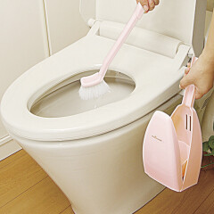 LEC日本马桶刷带收纳盒卫生间洁厕刷带底座洗厕所刷子刷马桶坐便刷 粉红色 1个