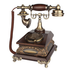 金顺迪 TE913/930 仿古电话机座机欧式电话 复古电话机家用座机 旋转款(机械双铃声)接电话线