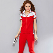 品信夏季新品 短袖<em>运动套装</em>女款韩版拼色<em>短裤</em>