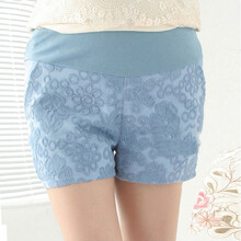 诗景妈咪2014夏装时尚蕾丝<em>孕妇短裤</em> 棉布五分