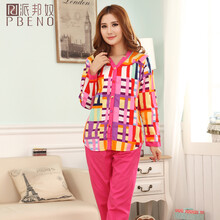 <em>派邦奴</em>正品<em>睡衣</em> 春秋季新款女士<em>纯棉</em>长袖 彩色