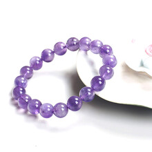 阿姆 乌拉圭纯天然紫水晶手链转运招财 8mm 浅
