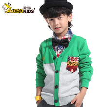 4春季新款亚卡比男童上衣百搭<em>长款开衫卫衣</em>B