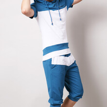 欧诗隆14夏装 韩版<em>潮男</em>修身百搭休闲<em>短袖套装</em>