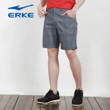 鸿星尔克ERKE 男时尚百搭校园风五分<em>短裤</em> 碳