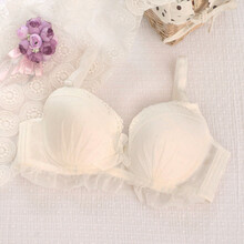可娃衣软钢圈<em>少女文胸</em> 全<em>罩杯</em>雪纺聚拢定型薄