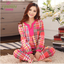 <em>花丛丽影</em>新款<em>睡衣</em>女纯棉长袖<em>家居</em>服女套装 玫