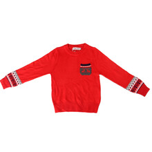 动物<em>图案</em>口袋儿童<em>毛衣男童</em>针织衫 <em>男童</em>套头圆