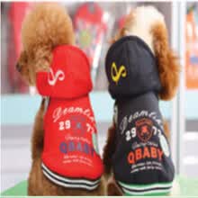 Q-BABY嘻哈<em>戴帽马甲</em>狗狗休闲服秋冬棉衣狗狗