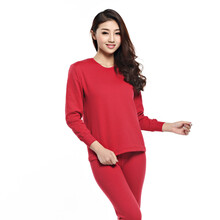 AB 纯棉圆领三层<em>女士</em>保暖<em>内衣</em>套装9850 枣红