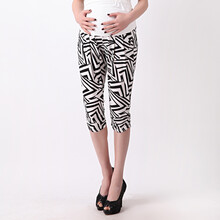 葛尚 格子条纹<em>孕妇</em>七分裤 <em>孕妇装夏装</em>印花<em>短裤</em>