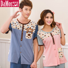 黛梦思<em>夏季开衫</em>情侣<em>睡衣</em>纯棉韩国风卡通可爱熊