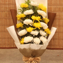 清明节鲜花 鲜花速递 扫墓花束 白菊花 黄菊花