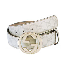 <em>Gucci</em> <em>古驰 女士腰带</em>浅金双G扣乳白色带身114