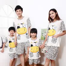 <em>货到付款</em>希芝凡 <em>卡通</em>奶牛亲子装<em>睡衣</em> 夏季情侣