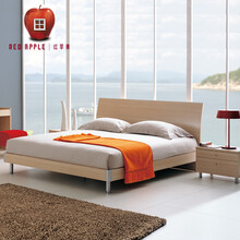 红苹果家具 简约现代 双人床卧室四件套装 床+