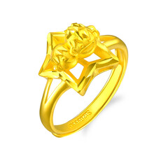 赛菲尔比千足金更纯9999万足金 黄金女<em>戒指女</em>