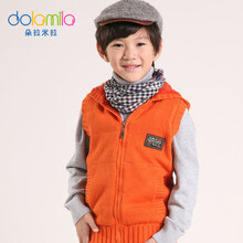 朵拉米拉中大童男童毛线背心开胸<em>儿童</em>针织<em>马甲</em>