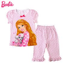 芭比(Barbie)<em>儿童睡衣</em>睡裤 女童内衣 夏季纯棉