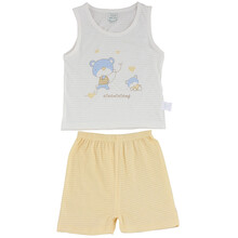 巧尼熊 <em>婴儿</em>服装 <em>宝宝</em>夏天透气<em>背心短裤套装</em>全