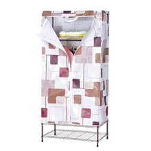 咱家四层钢网简易布衣柜 组装衣橱 R-75 咖啡格