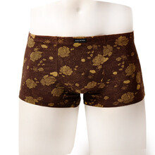 杜比骑士高档天竹纤维平角裤<em>男士内裤</em>单条 咖