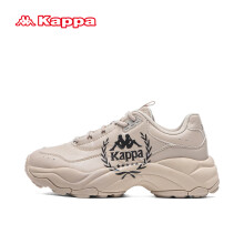 卡帕（Kappa）官方运动鞋男女同款情侣老爹鞋复古休闲背靠背潮鞋 牛津棕 35 