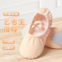 羞莎（xiusha）儿童舞蹈鞋女童免系带软底练功鞋形体芭蕾舞中国舞专用男童跳舞鞋 肉色-布头免系带 36码