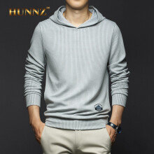 HUNNZ品牌高尔夫服装男装春季男士连帽卫衣薄款运动外套2022新款高尔夫球衣男 银灰色 M