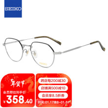 精工(SEIKO)眼镜框男女全框钛材休闲潮流近视镜架H03098 173 49mm灰色/哑黑色