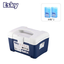 爱斯基（ESKY）12L户外家用保温箱冷藏箱 车载便携钓鱼PU款冰块冷藏箱 附2冰板