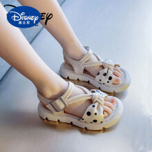 迪士尼（Disney）女童凉鞋2023年新款夏季软底中大童公主儿童炸街女孩时尚洋气外穿 米白色 28 内长约18.5CM