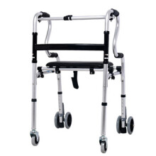 雅德残疾人助行器助步器铝合金四脚拐杖/带轮助力器马桶扶手
