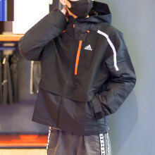 阿迪达斯 （adidas） 外套男装春秋连帽防风运动服健身训练透气舒适休闲夹克 HM5165 XL