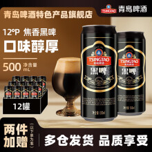 青岛啤酒（TsingTao）黑啤12度整箱装 500mL 12罐