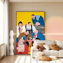 法彩（FACAI）现代简约小众大幅油画客厅奶油风装饰画儿童房卡通人物艺术感挂画