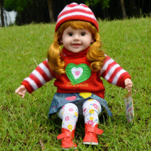 儿童智能语音对话洋娃娃会说话唱歌陪睡毛绒仿真布娃娃女孩公主玩具礼物 196-7红色 电池版 (第三代智能触摸感应)