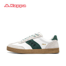卡帕（Kappa）官方德训鞋男女鞋情侣同款复古低帮板鞋百搭休闲鞋子 白绿 38 