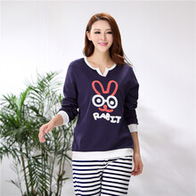 岱妮丝 春秋季情侣睡衣女人长袖纯棉女款套装