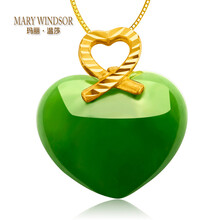 玛丽温莎金镶玉999千足金(金约1克)金镶玉黄金