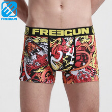新品个性<em>印花男士内裤</em>FREEGUN法国<em>潮牌</em>运动