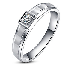 金大福 18K金钻石情侣戒<em>男女结婚</em>求婚婚礼戒