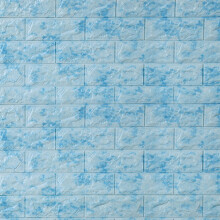 迪茵 3d立体墙贴墙纸自粘卧室泡沫软包房间墙壁装饰餐厅宿舍阳台装饰 蓝石纹