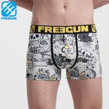 新品个性<em>印花男士内裤</em>FREEGUN法国<em>潮牌</em>运动