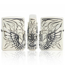 芝宝ZIPPO防风打火机 三面蚀刻火焰骷髅王恶