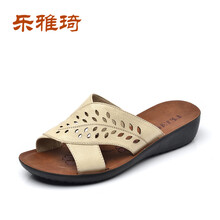 <em>乐雅琦女鞋</em>2014新款妈妈鞋女 真皮舒适中跟坡