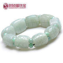 祥祯福 天然A货翡翠龟背手链 男女玉手链 寓意