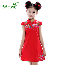 汪小荷<em>女童夏款</em>旗袍表演服W3249Y618夏装特